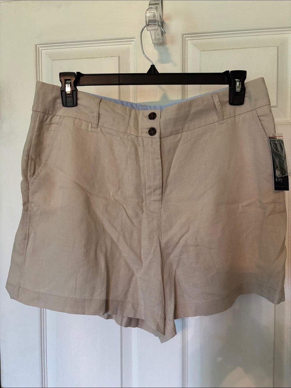 crown & ivy Khaki High-Rise Casual Bermuda Shorts